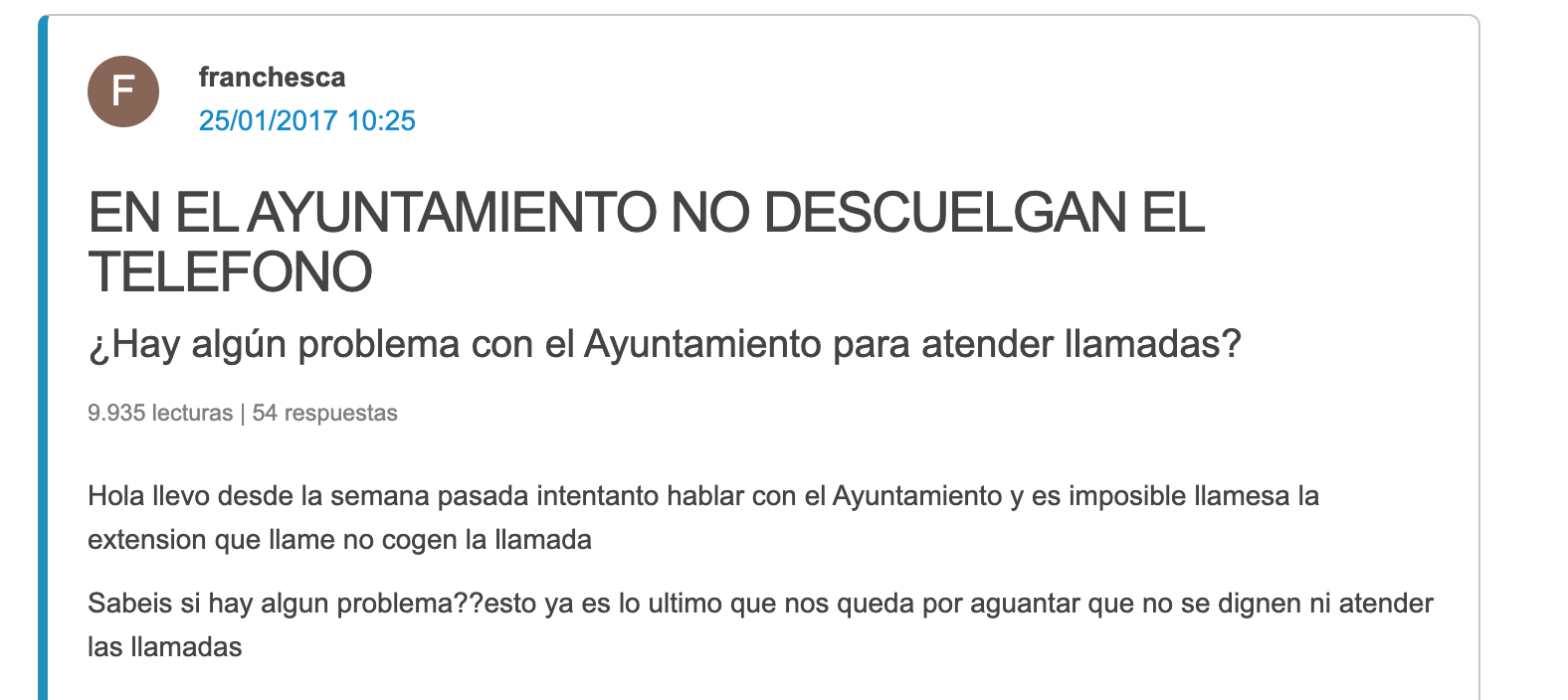 Noticia ayuntamiento atención telefónica